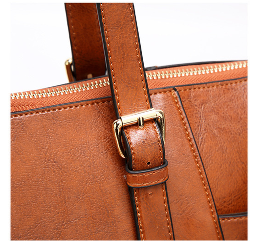 Bolso Tote de Cuero Encerado para Mujer - Gran Capacidad - Image 13