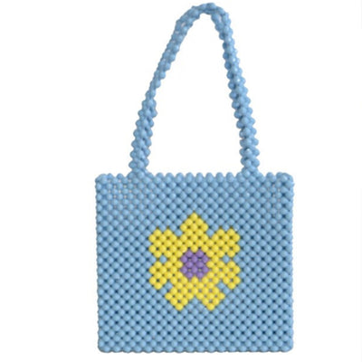 Bolsa Tejida con Patrones de Puzzle y Cuentas Decorativas - Image 12