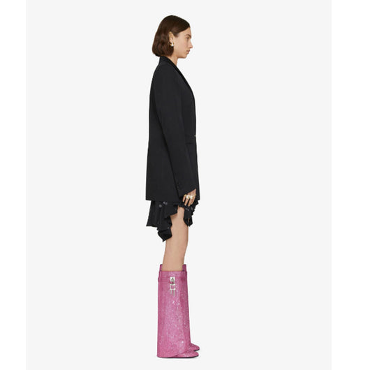 Botas Altas Hasta la Rodilla con Tacón Cuña Súper Alto y Hebilla Tiburón con Strass - Image 8