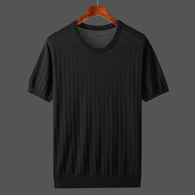 Camisa Casual de Punto Calada para Hombre - Manga Corta - Image 2