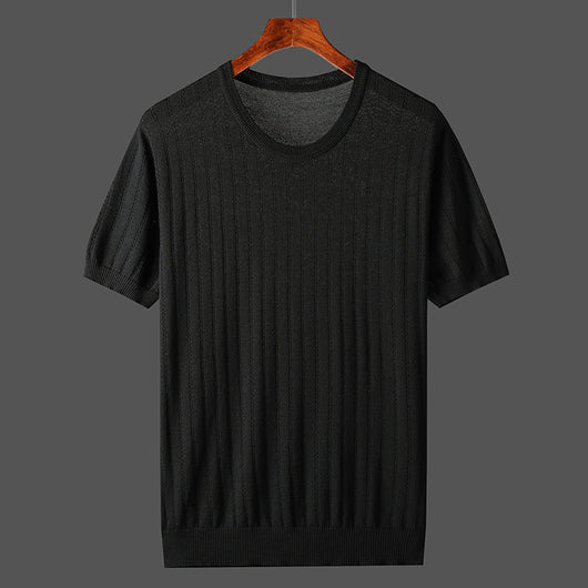 Camisa Casual de Punto Calada para Hombre - Manga Corta - Image 2
