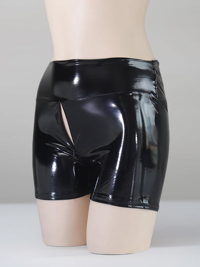 Pantalones Cortos de Cuero para Hombre con Cierre Invisible y Espejo Integrado - Image 3