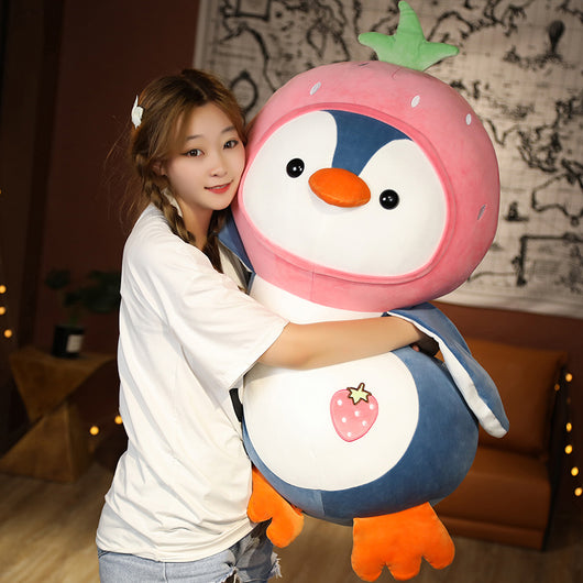 Almohada Grande Pingüino Frutal - Peluche Adorable