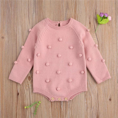 Enterizo Tejido para Bebé Niña con Detalles de Bolitas Decorativas - Image 8