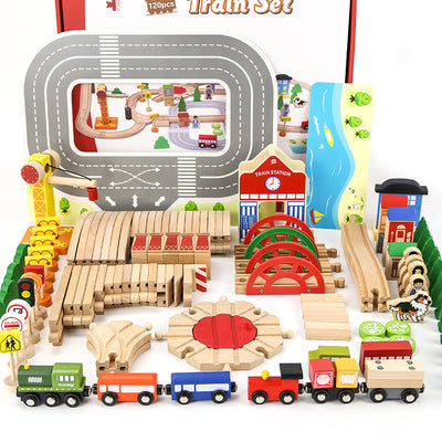 Set de 120 Piezas de Vías de Tren de Madera para Niños - Image 9