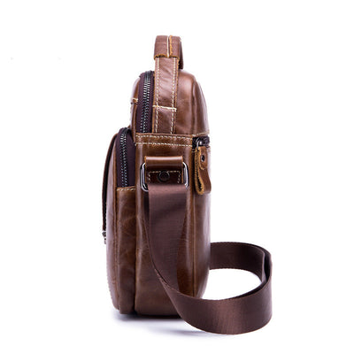Bolsa Bandolera Retro de Cuero Genuino para Hombre - Image 7