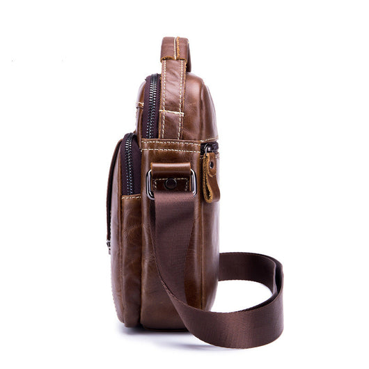 Bolsa Bandolera Retro de Cuero Genuino para Hombre - Image 7