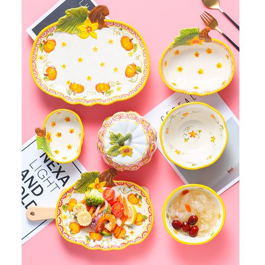 Juego de Tazones de Calabaza para Fideos y Platos Decorativos - Image 2