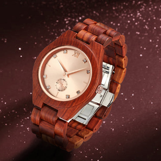 Reloj de Cuarzo para Mujer con Esfera de Madera