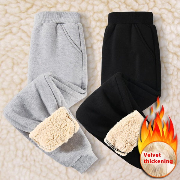 Pantalones de Buzo Térmicos Infantiles con Forro de Lana de Cordero