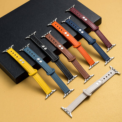 Correa de Cuero Barbour para Apple Watch 7 - Modelo Delgado de Doble Pasador