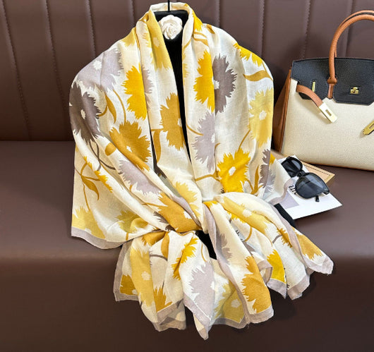 Pashmina de Algodón y Lino Estampada - Chal Abrigador Versátil - Image 21
