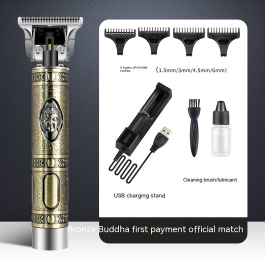 Cortadora de Cabello Profesional Retro con Grabado - Máquina de Afeitar Eléctrica de Precisión - Image 10