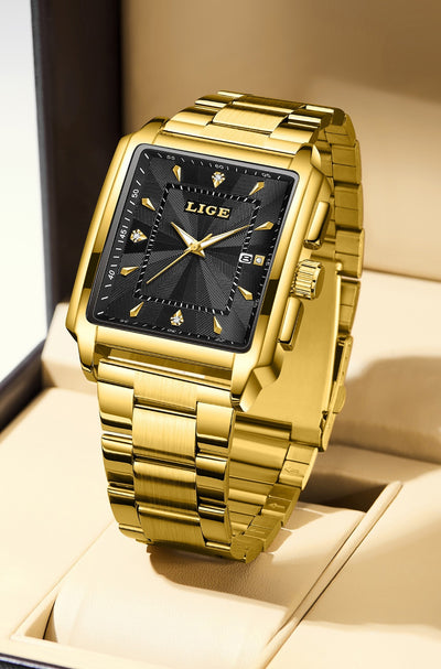 Reloj de Hombre con Esfera Cuadrada Grande y Correa de Acero Inoxidable - Image 15