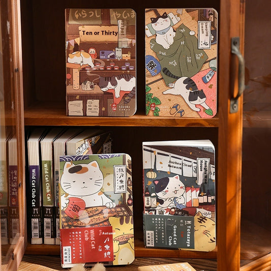 Cuaderno de Bolsillo Gato Montaña - Diario Ilustrado a Mano con Diseño Kawaii