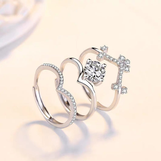 Anillo Corona Floral Diosa - Set 3 en 1 Plata - Image 7