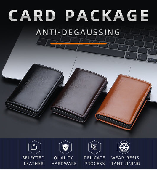 Cartera Minimalista de Cuero Engrasado con Protección Antimagnética - Image 10