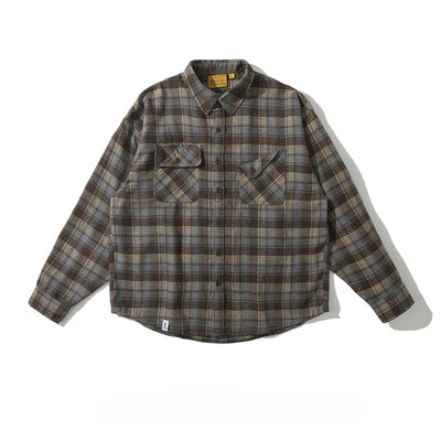 Camisa Cuadriculada Retro para Hombre con Manga Larga y Corte Holgado - Image 5