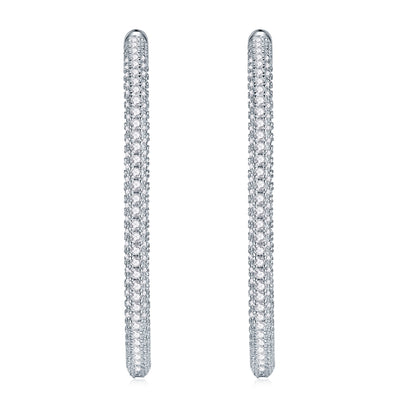 Aretes de Plata S925 con Piedra Mosang Efecto Degradado - Image 3