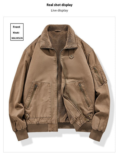 Chaqueta de Algodón Lavado con Forro Polar para Hombre - Resistente al Viento - Image 20