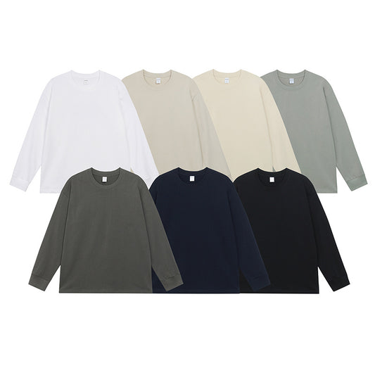 Camiseta Manga Larga Básica de Algodón Puro para Hombre
