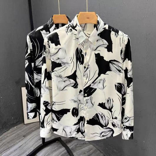 Camisa Estampada Floral Slim Fit de Manga Larga para Hombre - Image 9