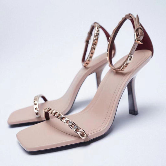 Sandalias de Tacón Alto Elegantes con Hebilla Ajustable