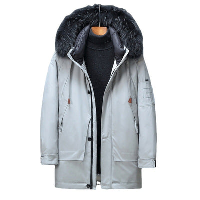 Sudadera Larga para Hombre con Cuello de Piel Pie Overcome - Image 10