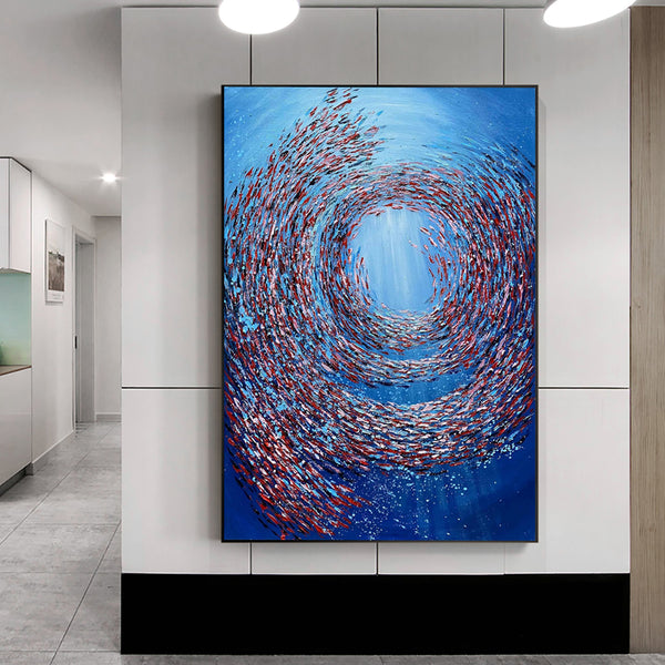 Cuadro Abstracto Óleo Texturizado Hecho a Mano - Arte Moderno Vórtice para Decoración