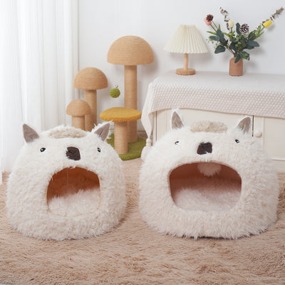Cama Térmica Acogedora para Gatos y Perros - Refugio Cálido Invierno