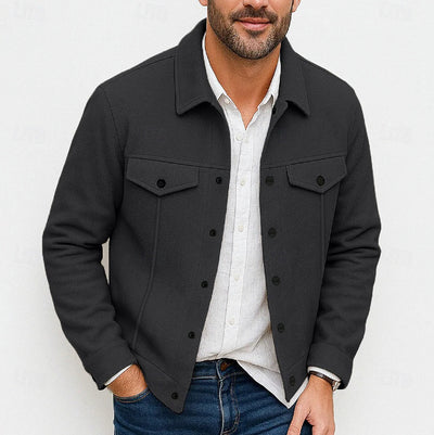 Abrigo de Lana Casual para Hombre con Solapa Elegante - Image 3
