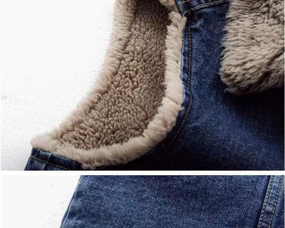 Chaleco Acolchado de Lana de Cordero y Algodón Denim para Mujer - Image 13