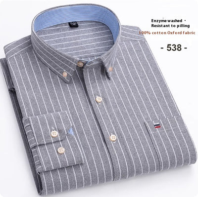 Camisa Oxford de Algodón Puro a Cuadros para Hombre - Image 10