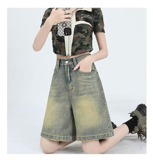 Shorts Denim Retro Lavado para Mujer - Estilo Casual Versátil - Image 15