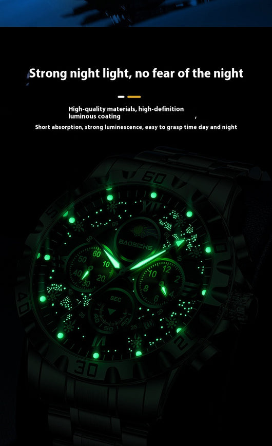 Reloj de Cuarzo Luminoso Impermeable para Hombre - Elegancia Profesional - Image 10