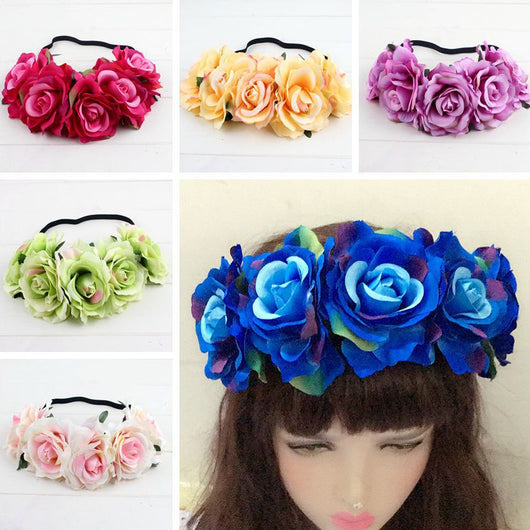Paquete de Rosas Xinxin con Tela Aterciopelada Rojo - Diadema Nupcial DIY con Anillo Floral