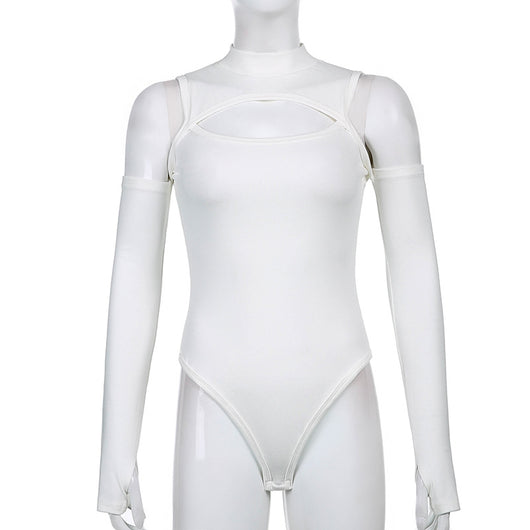 Conjunto Elegante Escotado sin Tirantes con Manga Larga Ajustada - Image 7