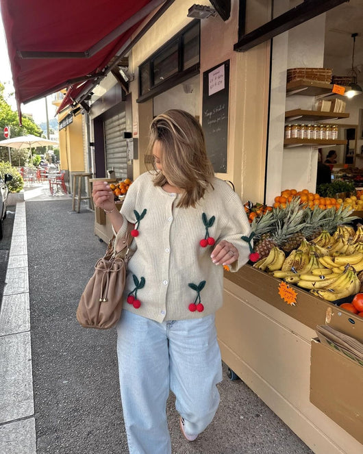 Cardigan Tejido Floral 3D Cuello Redondo Manga Corta - Image 34