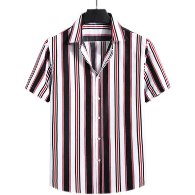 Camisa Holgada de Rayas para Hombre - Manga Corta - Image 15