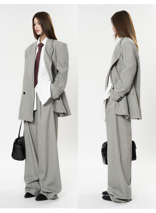 Pantalones Casuales Rectos con Corte Vertical y Acabado Liso - Image 24