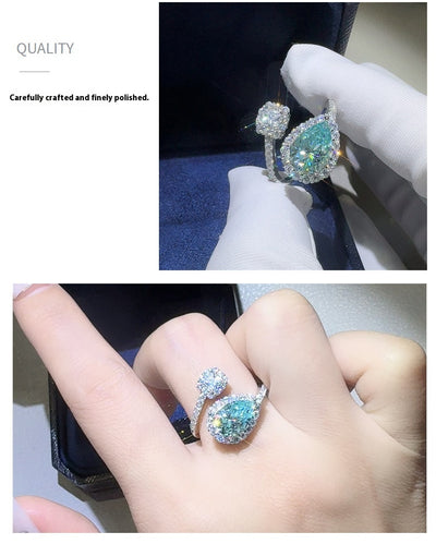 Anillo de Moissanita de 2 Quilates Verde Drip para Mujer - Image 10
