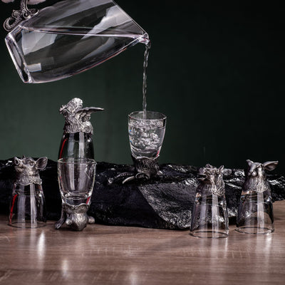 Juego de Copas de Vino Cristal con Cabeza de Bestia Zodiacal - Image 11