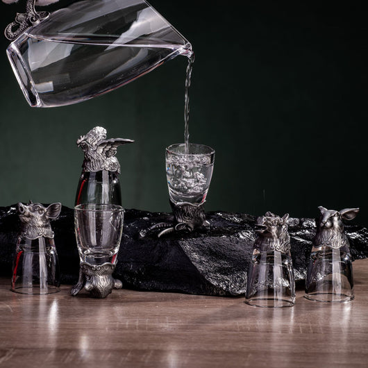 Juego de Copas de Vino Cristal con Cabeza de Bestia Zodiacal - Image 11