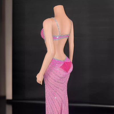 Vestido Bodycon Brillante sin Mangas con Cintura Ajustada para Fiesta y Presentaciones - Image 3