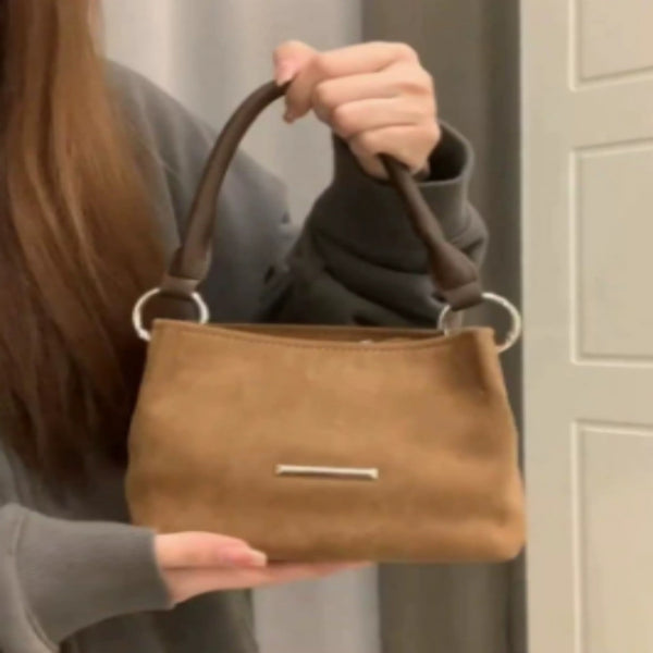Bolso Mensajero Portátil de Ante Frosted para Mujer