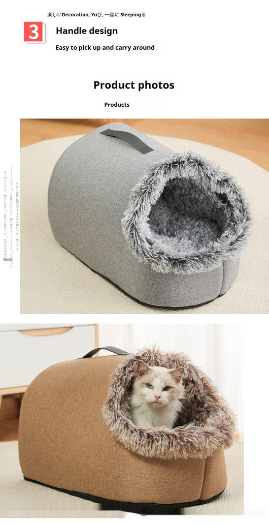 Nido Térmico Portátil para Mascotas - Cama Acolchada Cerrada y Cálida - Image 12