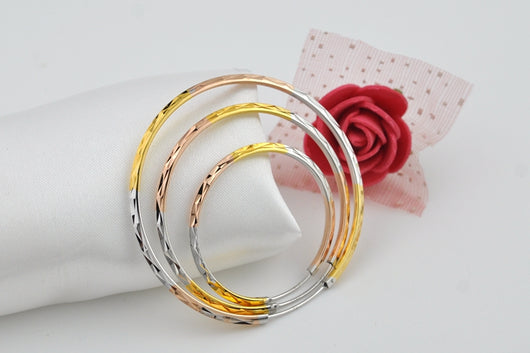 Aretes Tricolor Plata 925 Chapados en Oro - Aros Elegantes para Mujer - Image 3