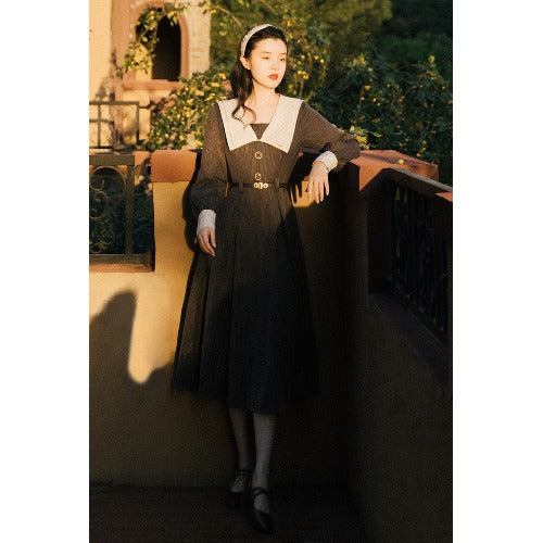 Vestido Retro Vintage para Mujer con Mangas Largas Diseño Francés - Image 13