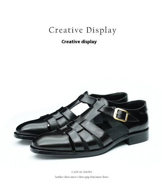 Zapatos Hombre Cuero Genuino Estilo Retro Negocios Verano Transpirables - Image 15