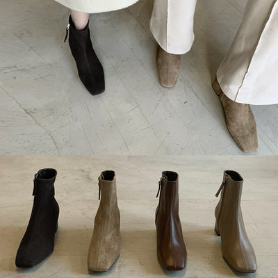 Botas Martin de Tacón Grueso con Punta Cuadrada para Mujer - Image 3